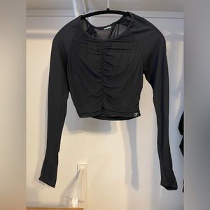 GYMSHARK Ruched Sheer Long Sleeve Crop M
